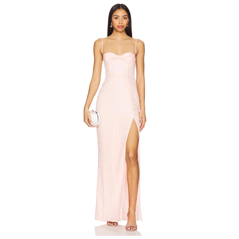 Majorelle Revolve Katina Gown Blush Pink Sweetheart Neck Coquette Small NWT $279
